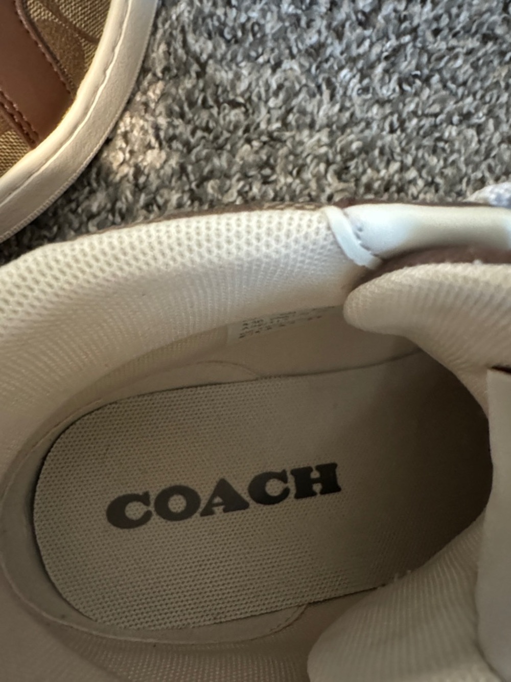 Coach Brown & Cream Signature High-Top Sneakers - Picture 7 of 7